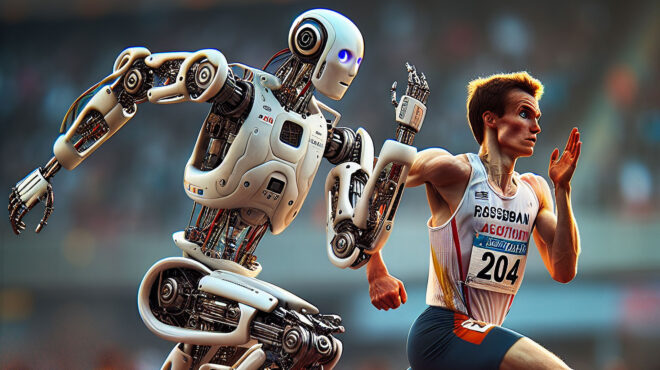 ρομπότ-απέναντι-από-αθλητές-563473366