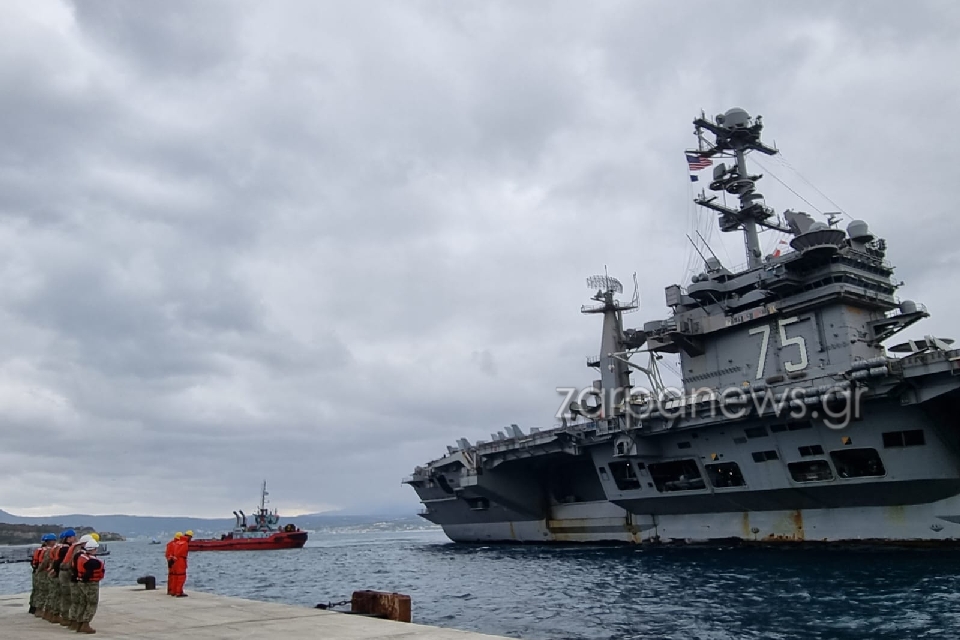 Αεροπλανοφόρο «Harry Truman»: Στη Σούδα για έκτακτες επισκευές έπειτα από σύγκρουση με εμπορικό πλοίο-1