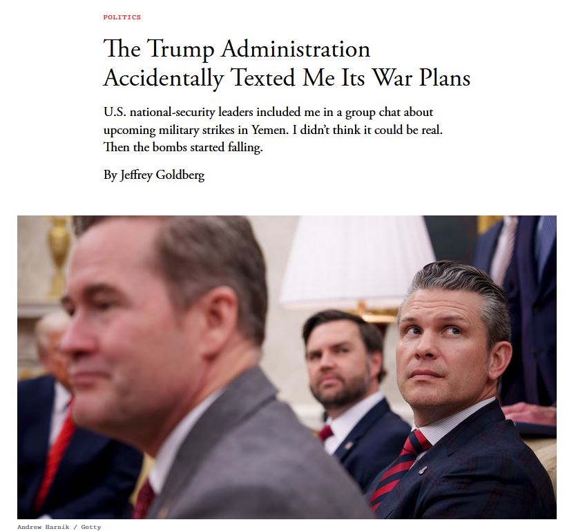 Η διοίκηση Τραμπ αποκάλυψε -κατά λάθος- σε δημοσιογράφο σχέδια πολεμικής επιχείρησης-3