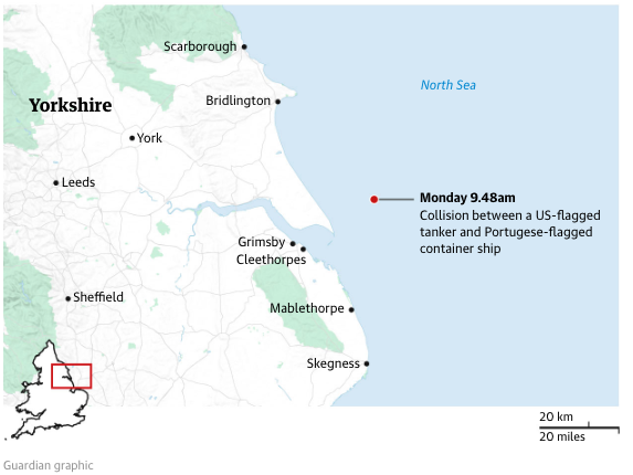 Βόρεια Θάλασσα: Διαρροή καυσίμων από τη σύγκρουση του τάνκερ με το φορτηγό πλοίο-1