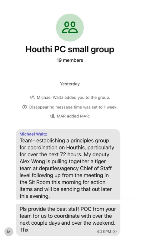 The Atlantic: Τα σχέδια επίθεσης που διέρρευσαν από τους συμβούλους του Τραμπ στο Signal-1