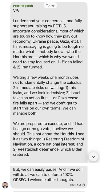 The Atlantic: Τα σχέδια επίθεσης που διέρρευσαν από τους συμβούλους του Τραμπ στο Signal-5