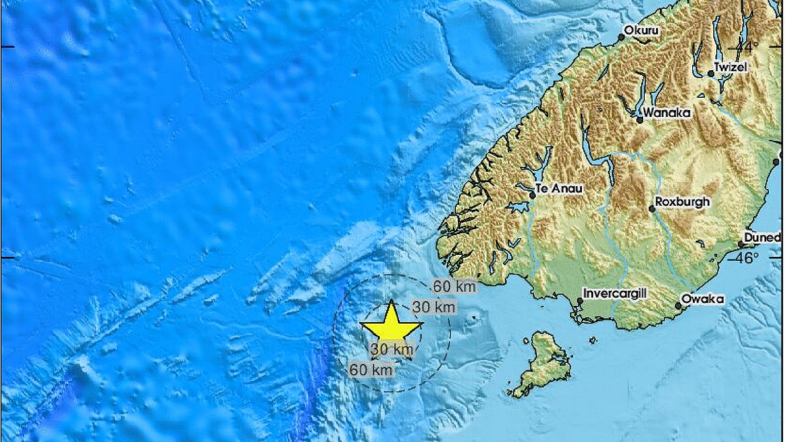 Iσχυρός σεισμός 6,7 βαθμών ανοικτά της Νότιας Ζηλανδίας – Δεν αναφέρονται θύματα ή ζημιές-1