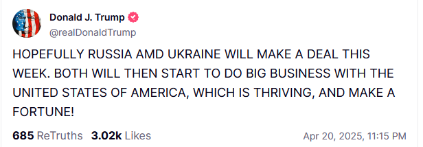 Τραμπ: Ελπίζω σε συμφωνία Ρωσίας-Ουκρανίας αυτή την εβδομάδα-1