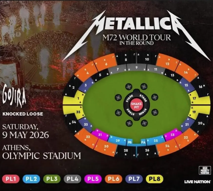 Metallica στο ΟΑΚΑ: Oι τιμές, οι θέσεις και η διαδικασία προπώλησης-1