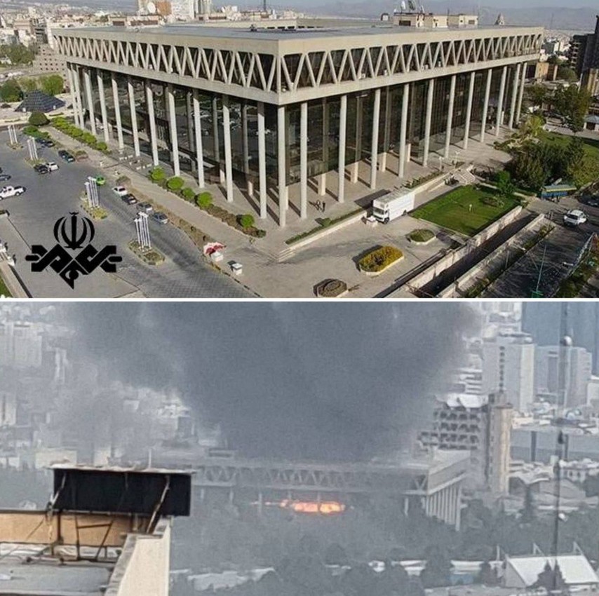 Επιδρομή στην κρατική τηλεόραση του Ιράν – Εικόνες πριν και μετά το χτύπημα-1