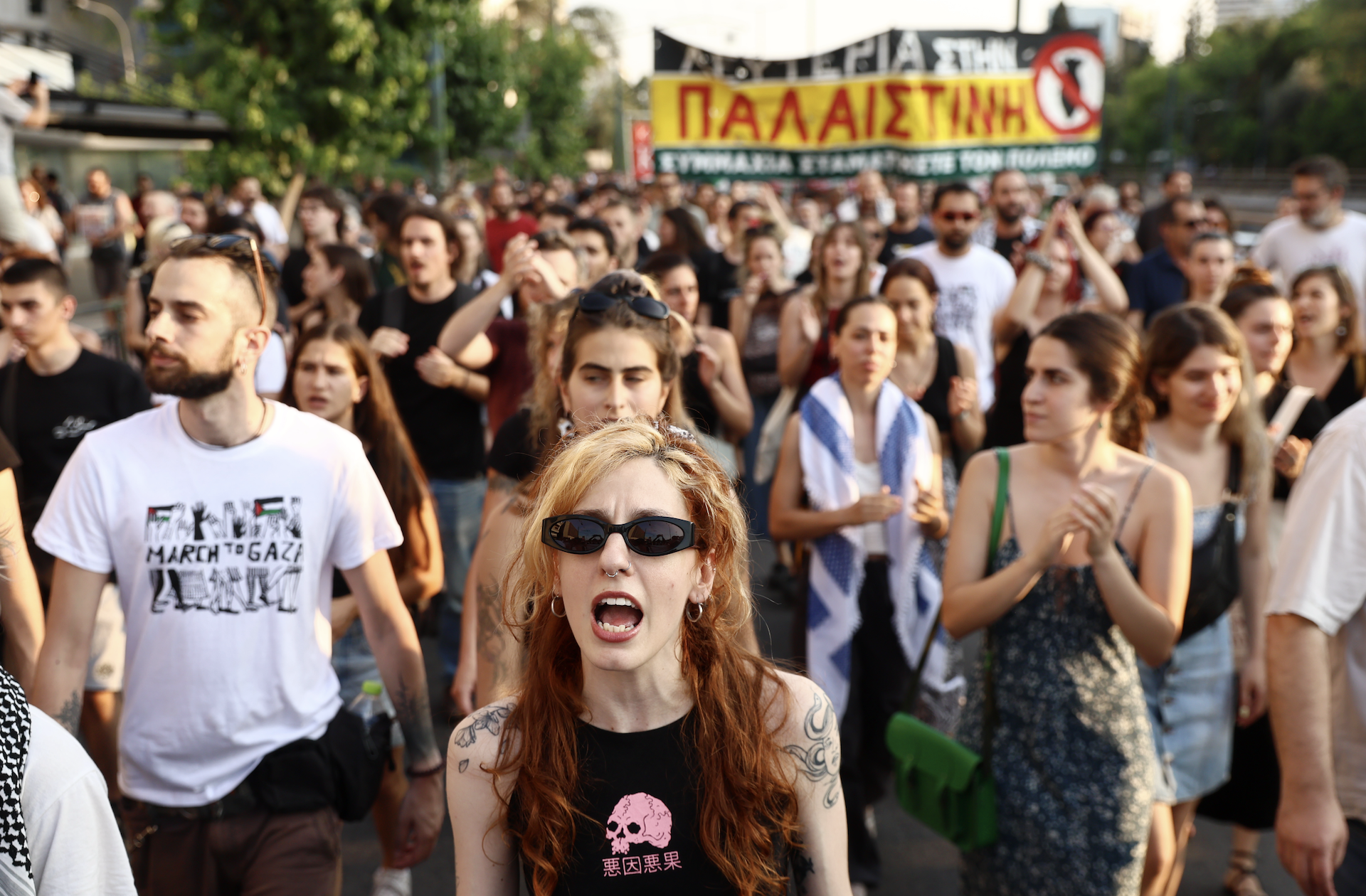Συγκέντρωση και πορεία διαμαρτυρίας προς την πρεσβεία του Ισραήλ-1