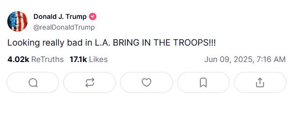 Ταραχές στο Λος Αντζελες: «Φέρτε τους στρατιώτες», λέει ο Τραμπ – Τουλάχιστον 56 συλλήψεις-1