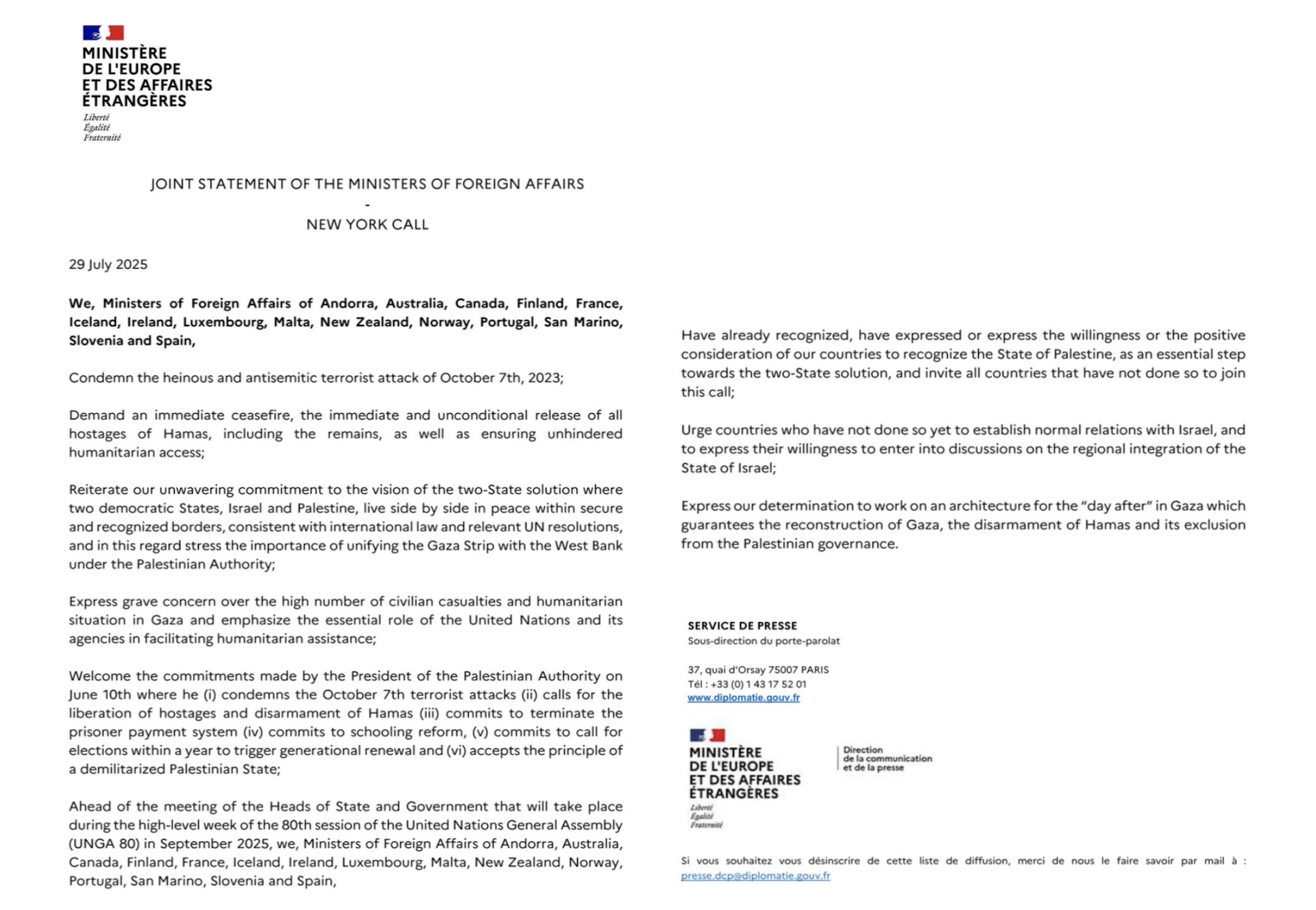 Το Παρίσι επιμένει: Καλεί και τις άλλες χώρες να αναγνωρίσουν παλαιστινιακό κράτος-1