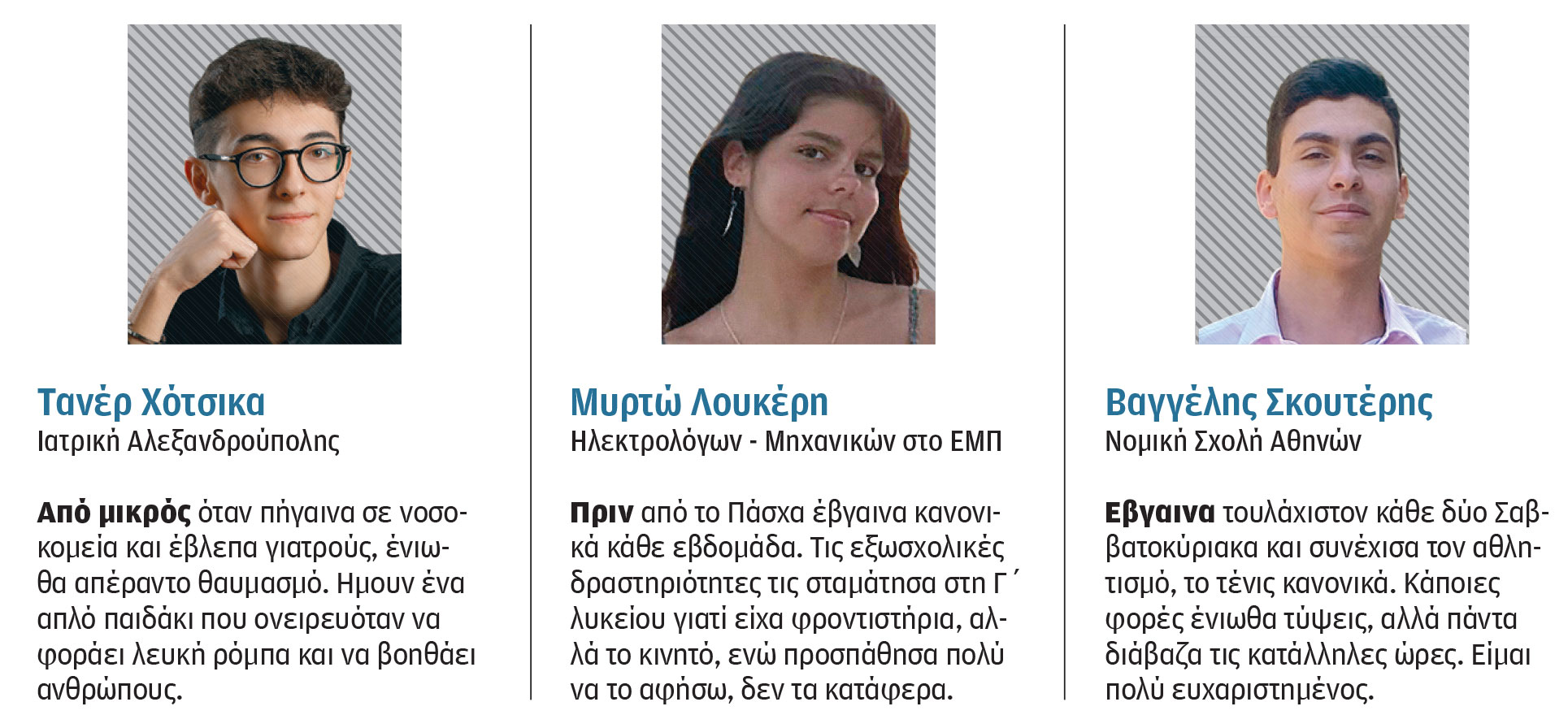 Πέντε αριστούχοι των Πανελλαδικών μιλούν στην «Κ»-1