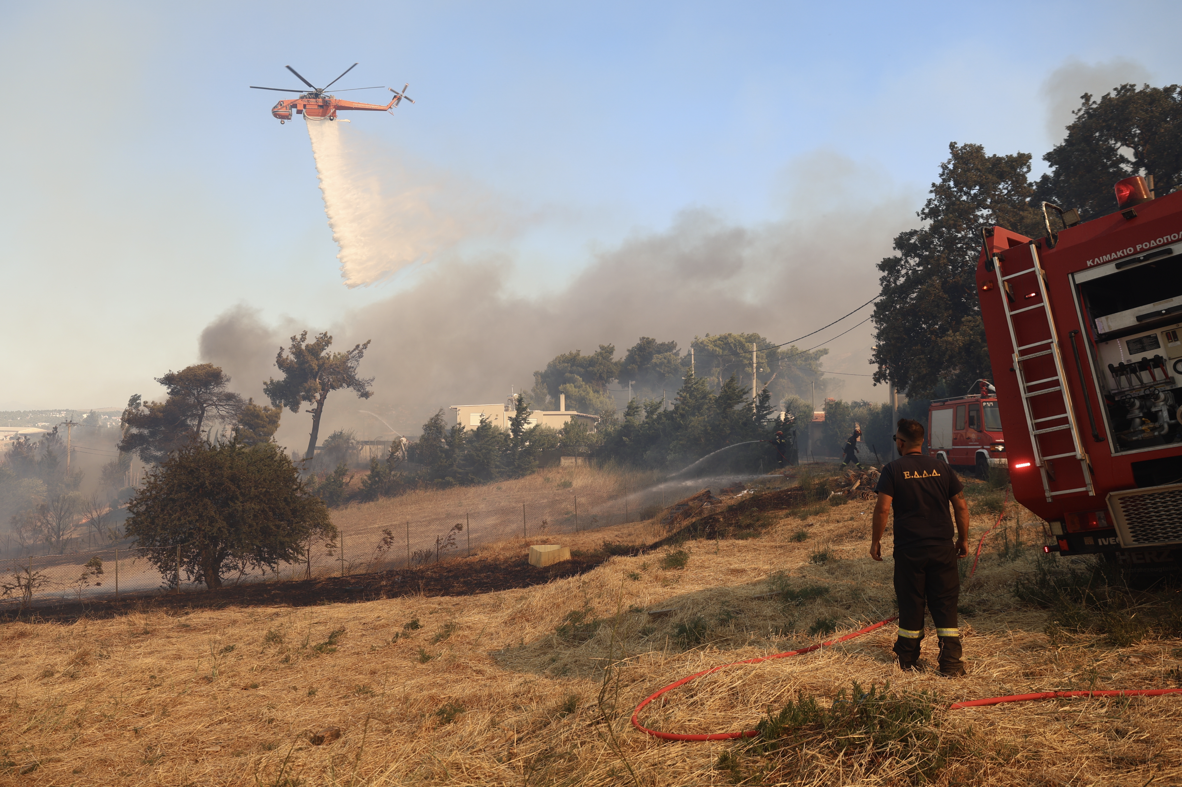 Φωτιά στο Κρυονέρι: Μάχη με τις φλόγες μέσα στην κατοικημένη περιοχή-3