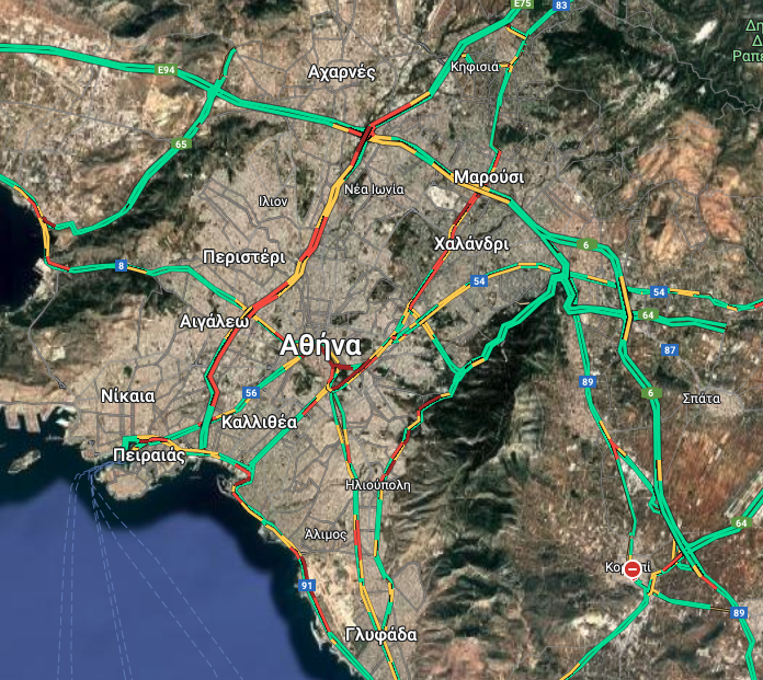 Μποτιλιάρισμα στην Κηφισίας λόγω τροχαίου – Πού έχει κίνηση-1