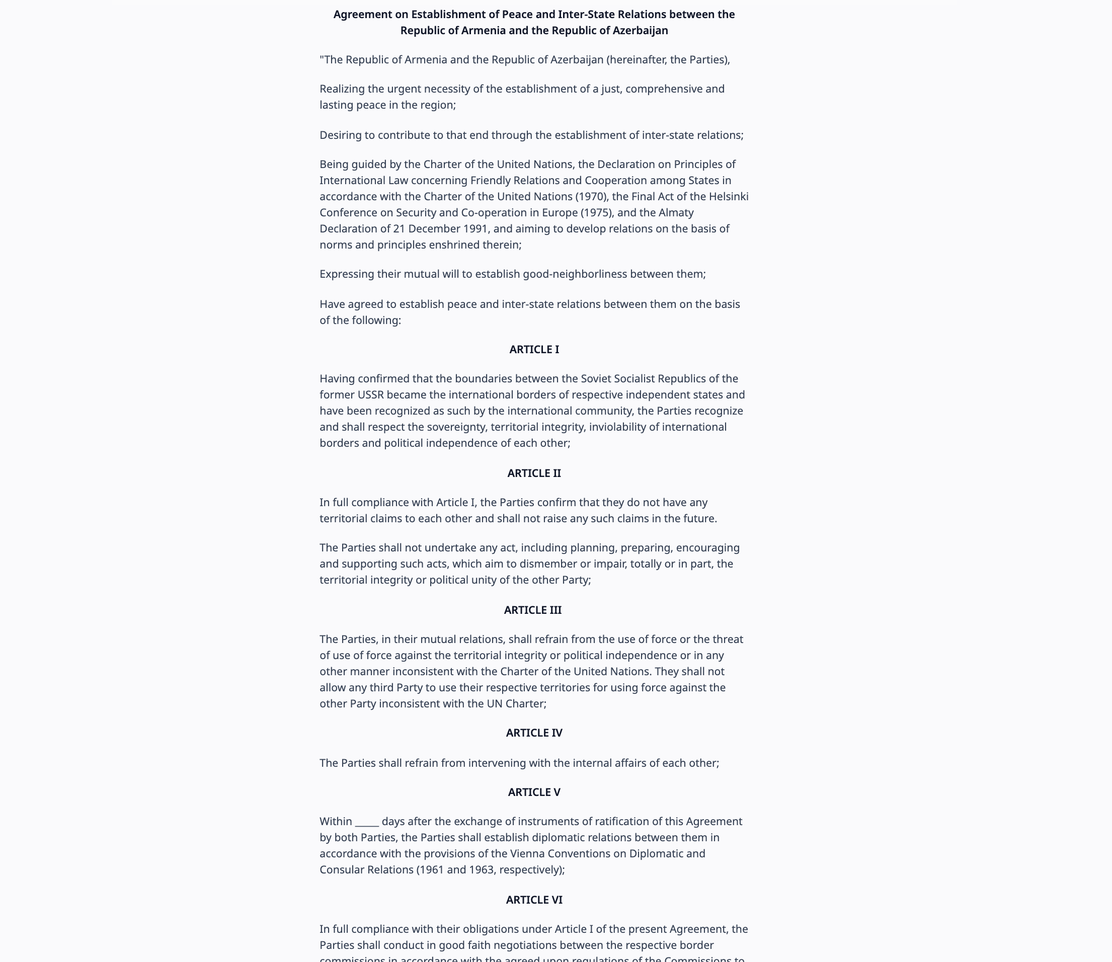 Αρμενία – Αζερμπαϊτζάν: Στη δημοσιότητα το κείμενο της ειρηνευτικής συμφωνίας-1