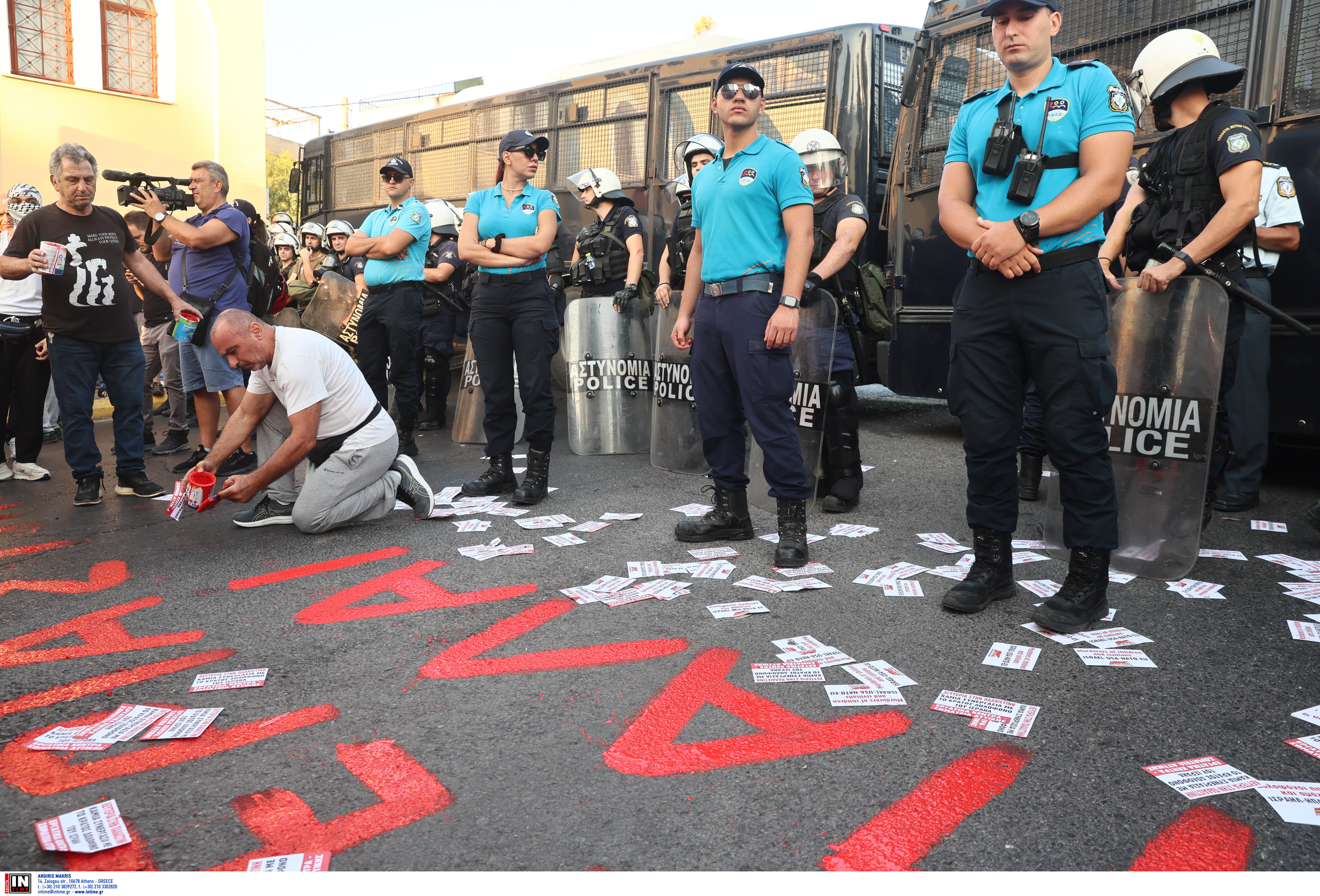Λιμάνι Πειραιά: Συγκέντρωση διαμαρτυρίας λόγω άφιξης κρουαζιερόπλοιου με Ισραηλινούς-4