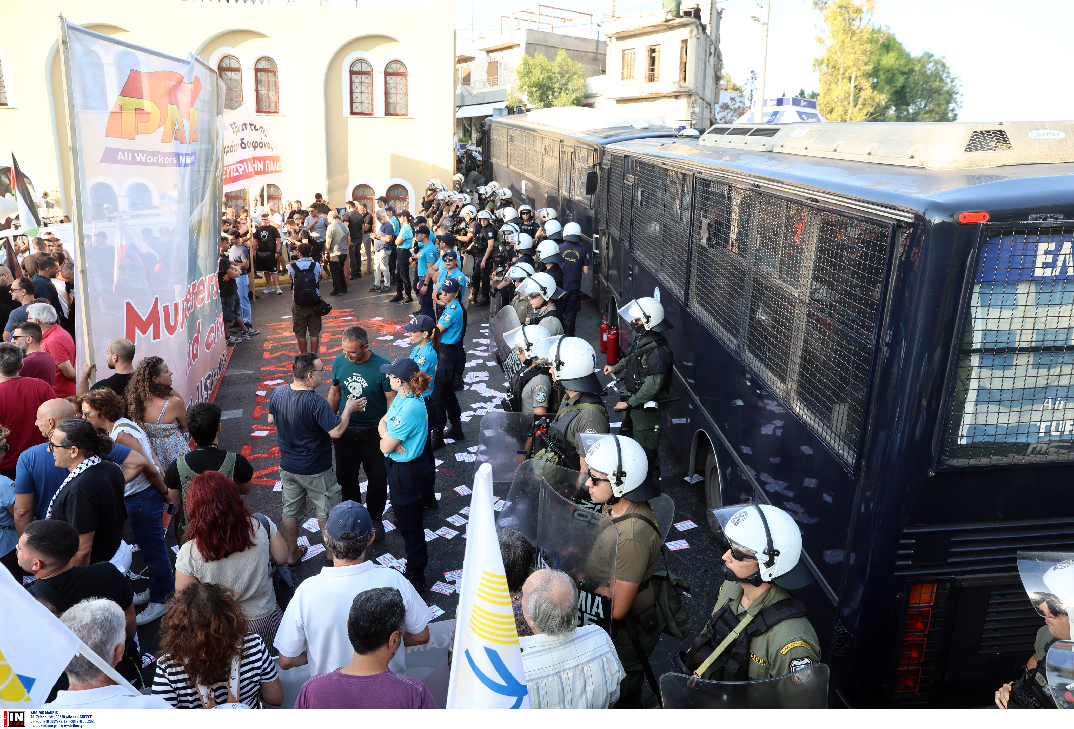 Λιμάνι Πειραιά: Συγκέντρωση διαμαρτυρίας λόγω άφιξης κρουαζιερόπλοιου με Ισραηλινούς-3