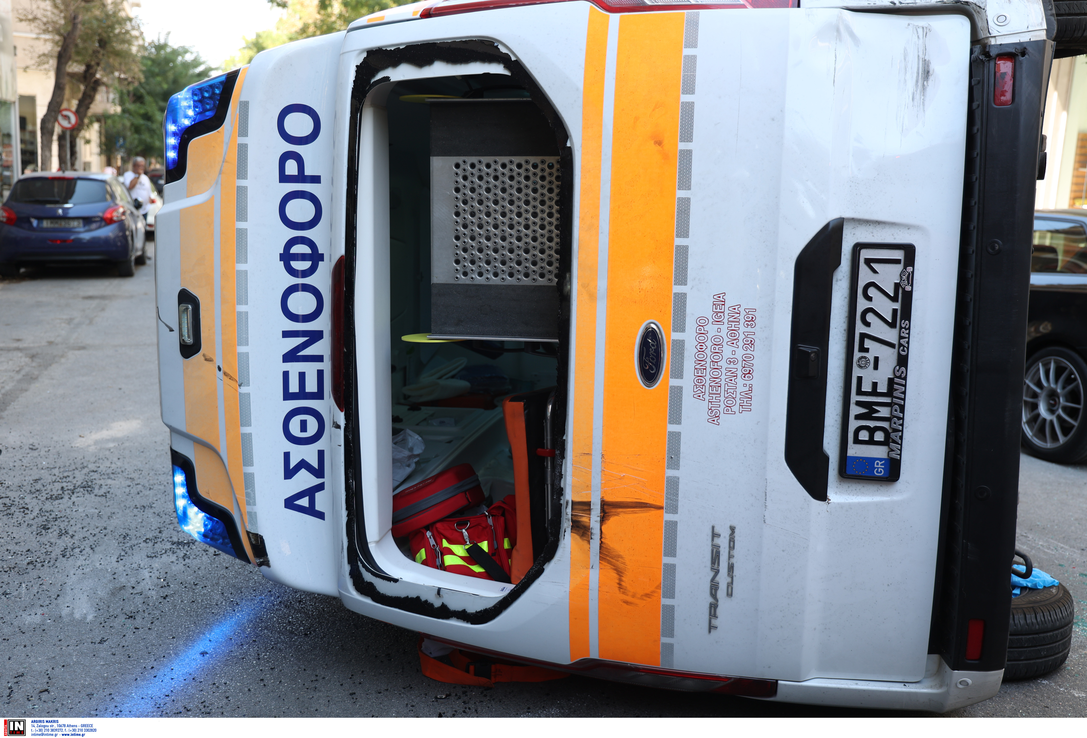 Γουδή: Ατύχημα με ιδιωτικό ασθενοφόρο που μετέφερε τραυματία-3