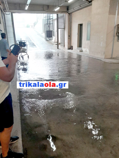 Πλημμύρισε το υπόγειο του νοσοκομείου Τρικάλων μετά από νεροποντή-1