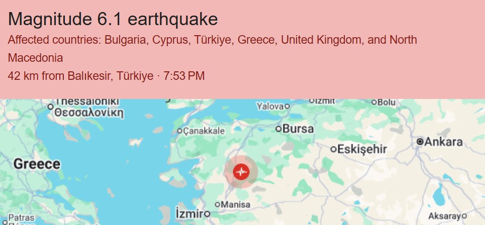 Σεισμός τώρα στην Τουρκία – Αισθητός σε νησιά του Αιγαίου-2