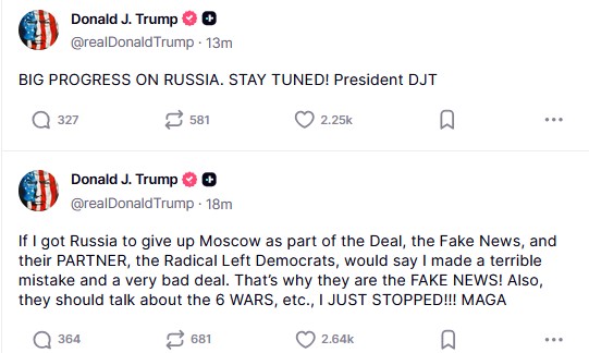 Τραμπ: Μεγάλη πρόοδος με τη Ρωσία. Μείνετε συντονισμένοι-1