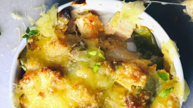 κοτόπουλο-ογκρατέν-με-φασολάκια-563769967