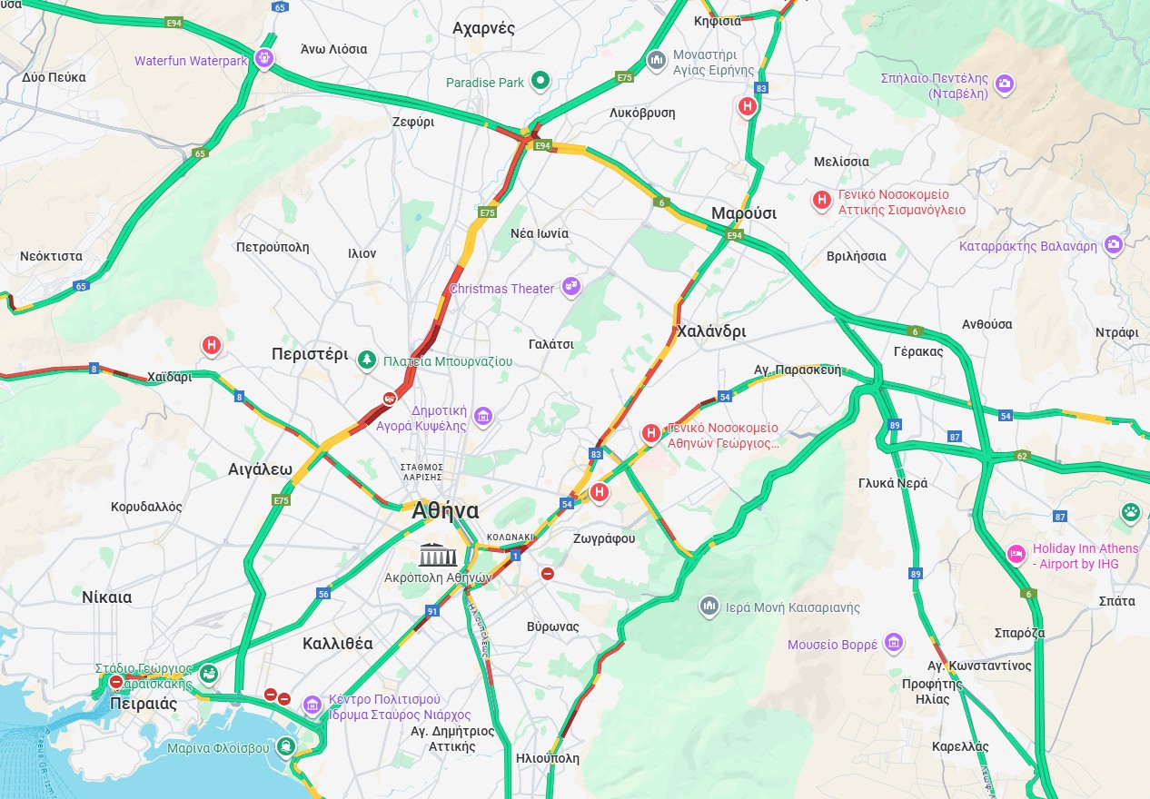 Μεγάλες καθυστερήσεις στην Αττική Οδό – Στο «κόκκινο» η κίνηση στον Κηφισό-1