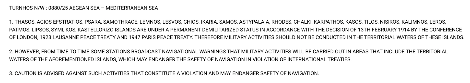 Τουρκική NAVTEX για τα ελληνικά στρατιωτικά γυμνάσια στο Αιγαίο-1