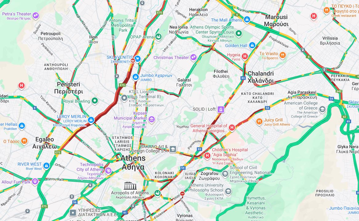 Κίνηση στους δρόμους: Στο «κόκκινο» ξανά ο Κηφισός – Πού αλλού εντοπίζονται προβλήματα-1