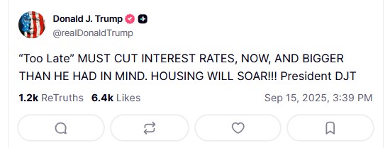 Ο Τραμπ ζητά «μεγαλύτερη» μείωση επιτοκίων πριν από τη συνεδρίαση της Fed-1