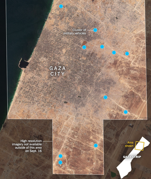 Οι χάρτες της ισραηλινής επίθεσης στην πόλη της Γάζας – Δορυφορικές εικόνες-1