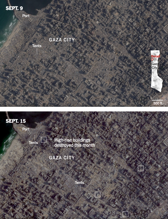 Οι χάρτες της ισραηλινής επίθεσης στην πόλη της Γάζας – Δορυφορικές εικόνες-2
