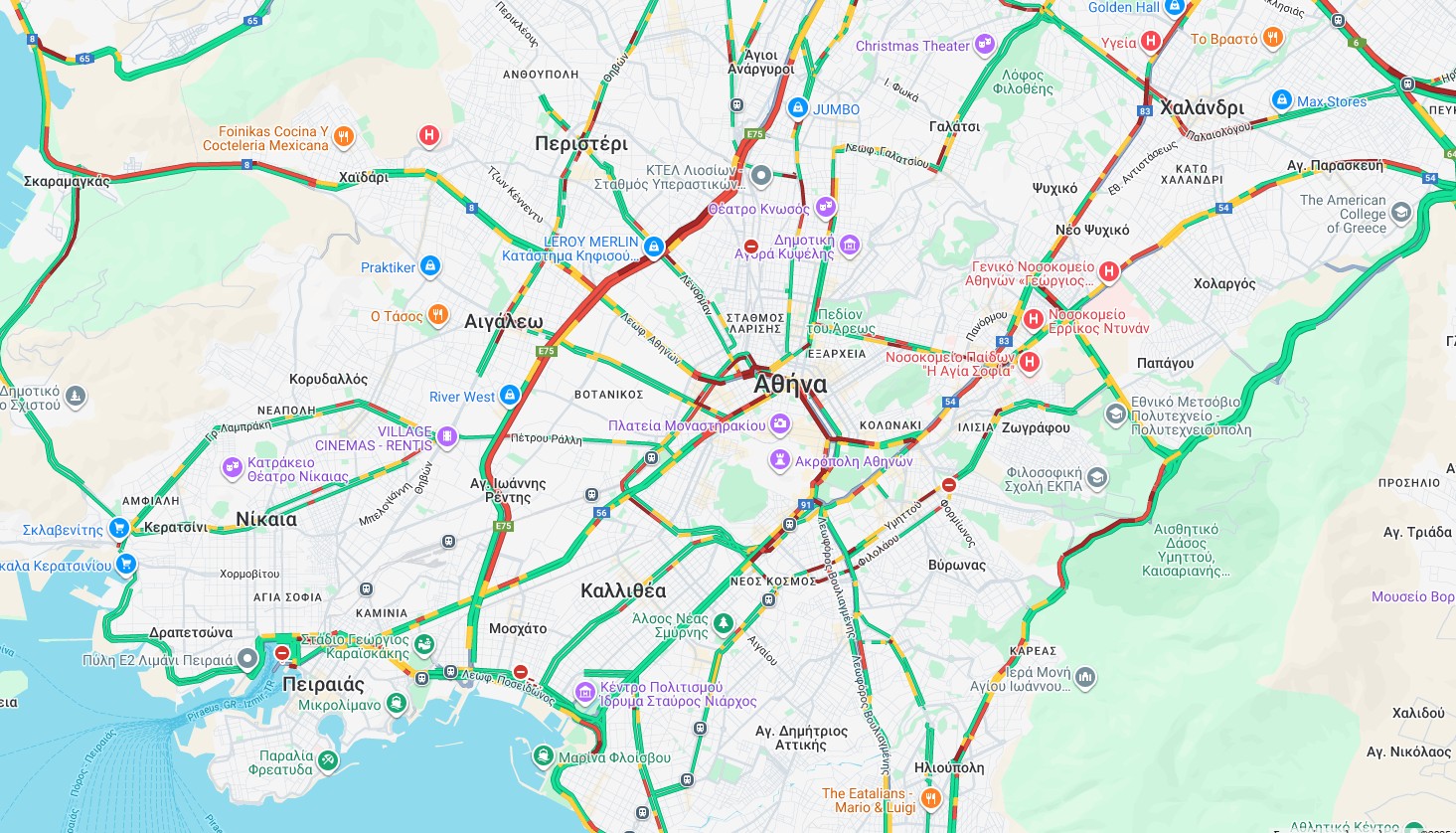 Κίνηση στους δρόμους: Στο «κόκκινο» ο Κηφισός – Καθυστερήσεις στην Αττική Οδό-1