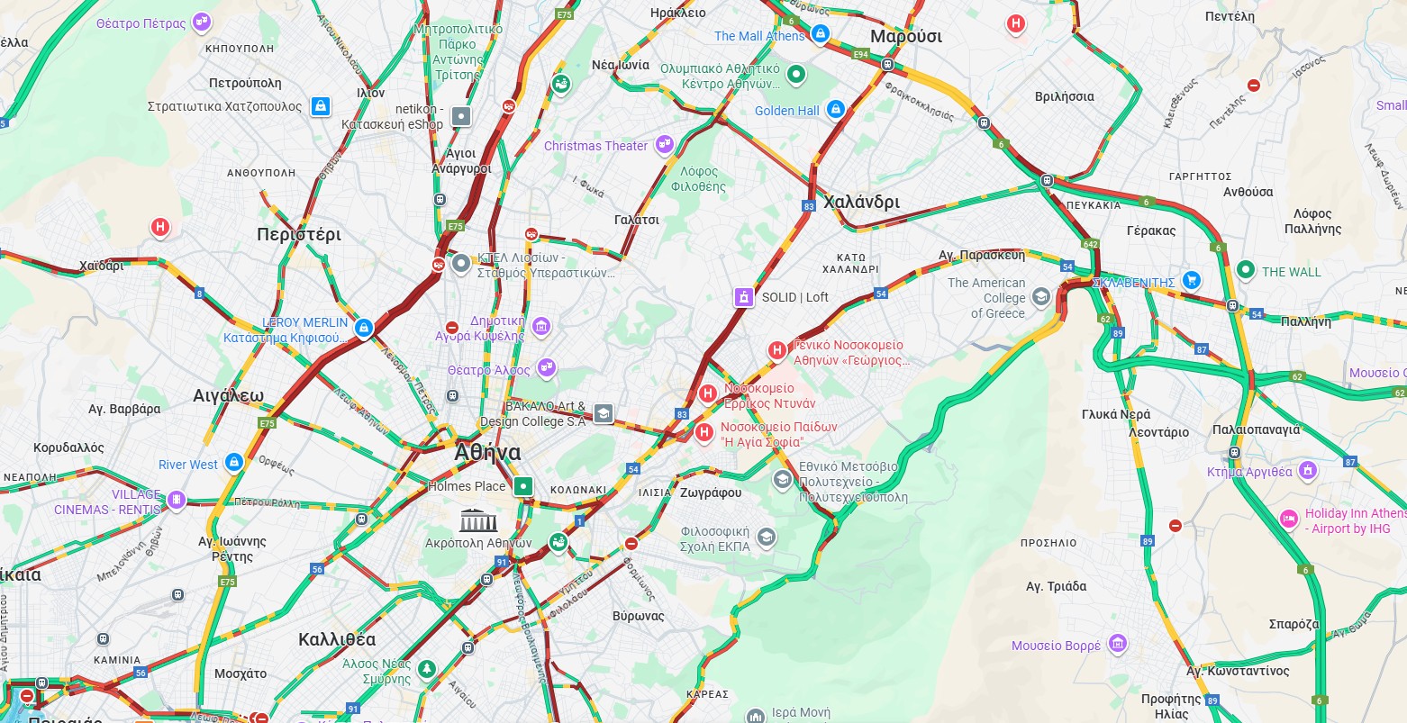 Κίνηση στους δρόμους: Χάος στον Κηφισό, μεγάλες καθυστερήσεις στην Αττική Οδό-1