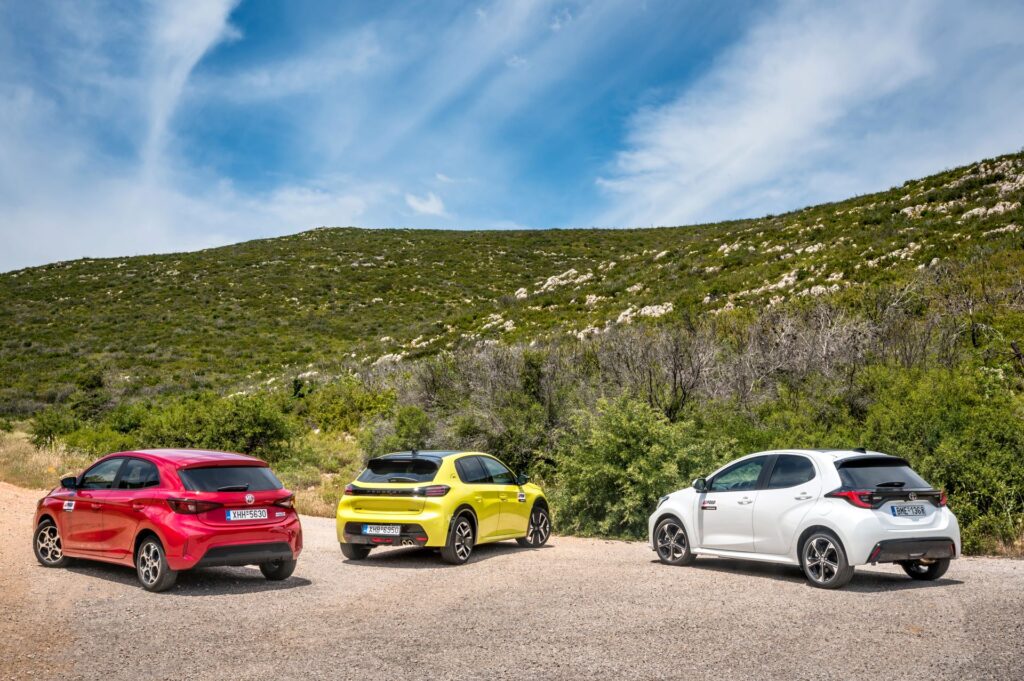Συγκριτική δοκιμή: MG3 Hybrid+ – Peugeot 208 Hybrid 145 – Toyota Yaris Hybrid 130-14