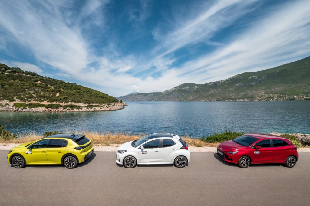 Συγκριτική δοκιμή: MG3 Hybrid+ – Peugeot 208 Hybrid 145 – Toyota Yaris Hybrid 130-1
