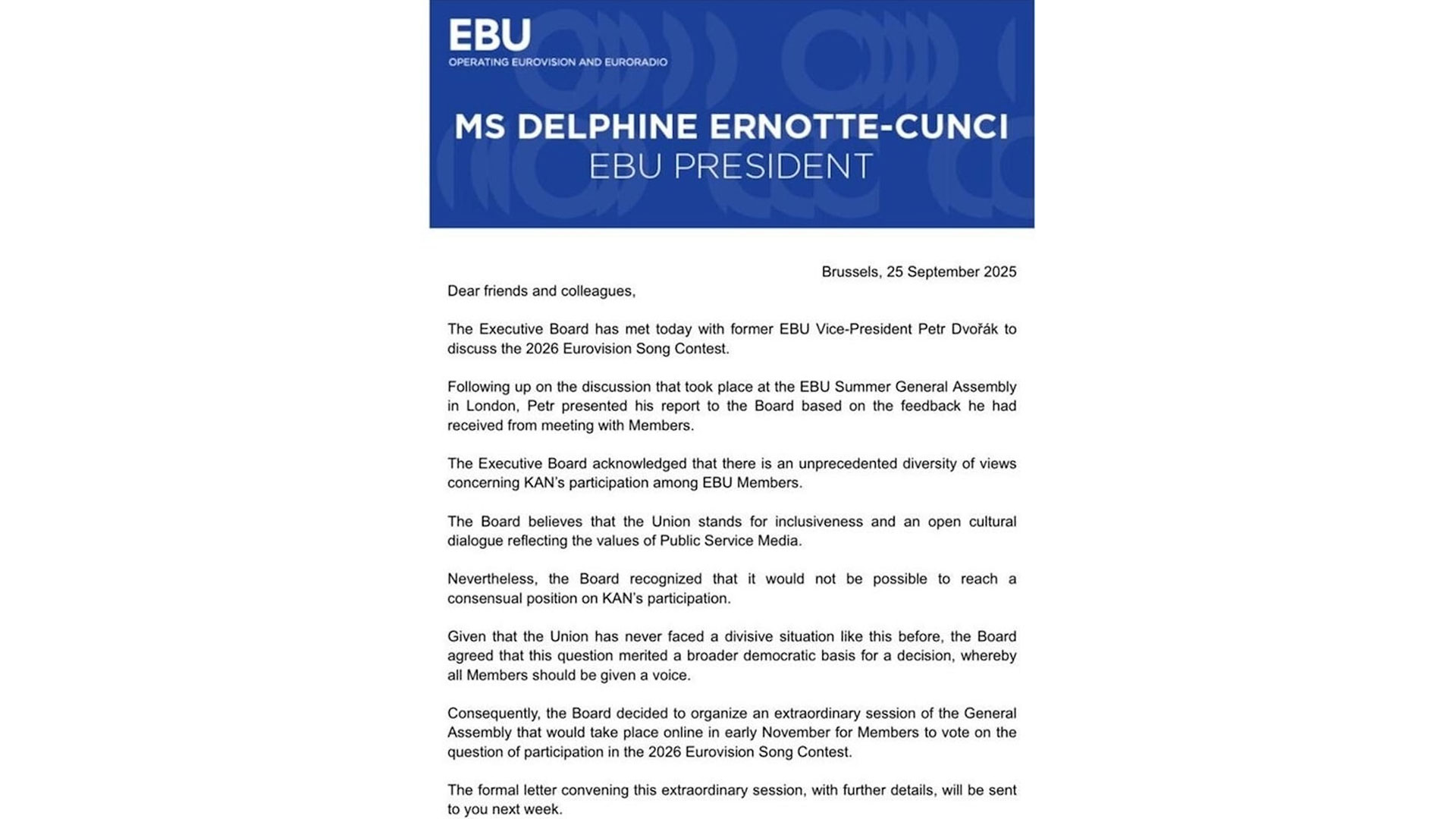 Eurovision: H EBU θέτει σε ψηφοφορία τη συμμετοχή του Ισραήλ-1