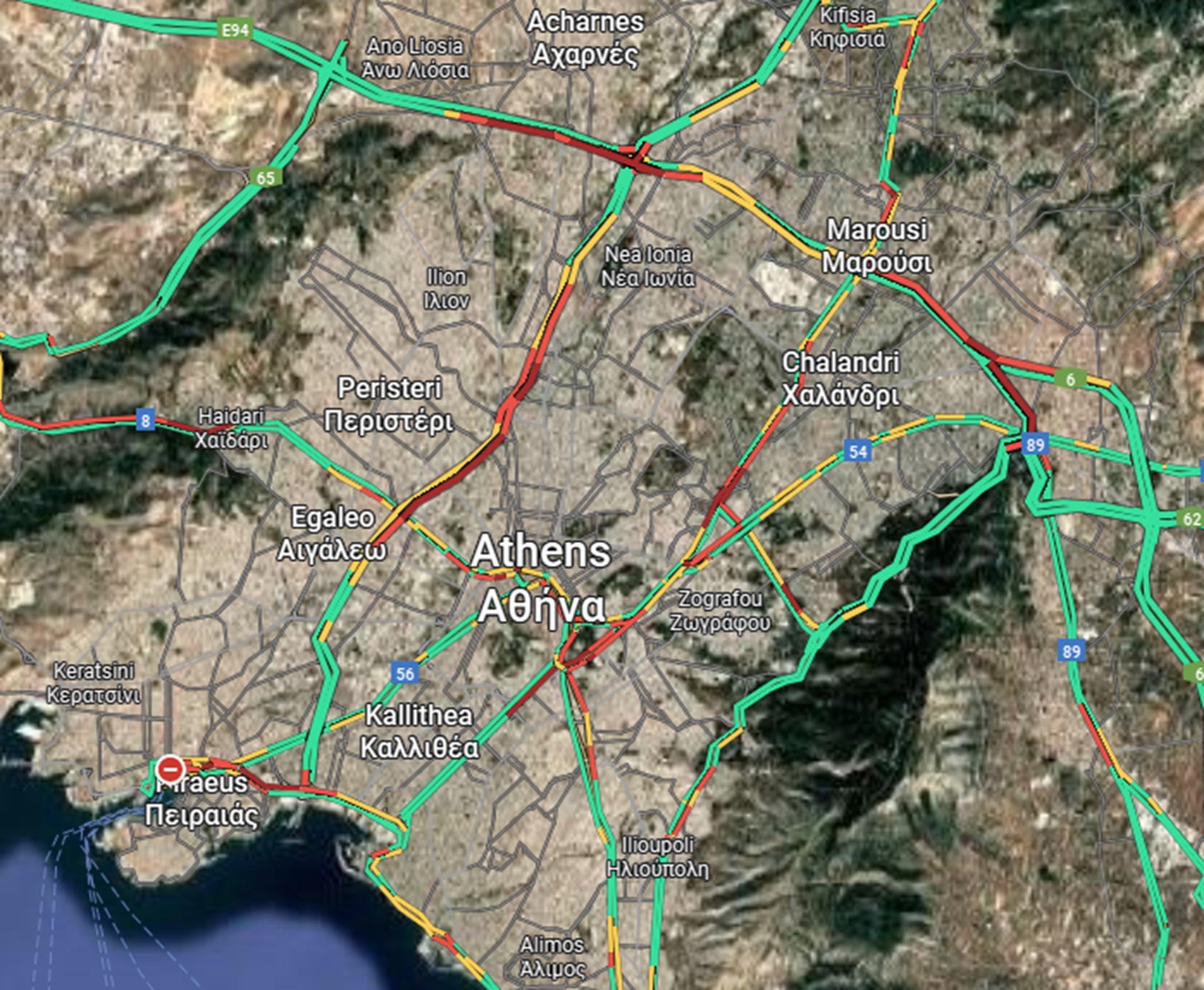 Κίνηση στους δρόμους: Μεγάλες καθυστερήσεις στην Αττική Οδό – Προβλήματα σε κέντρο, Κηφισό, Ποσειδώνος-1