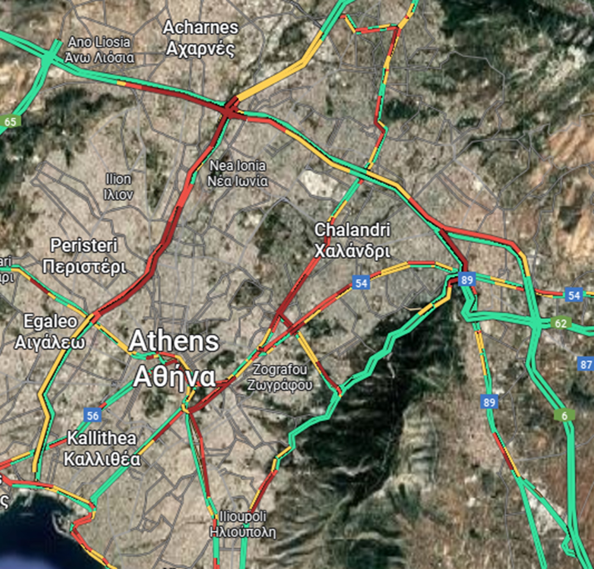 Κίνηση στους δρόμους: Μετ’ εμποδίων η κυκλοφορία στην Αττική-1