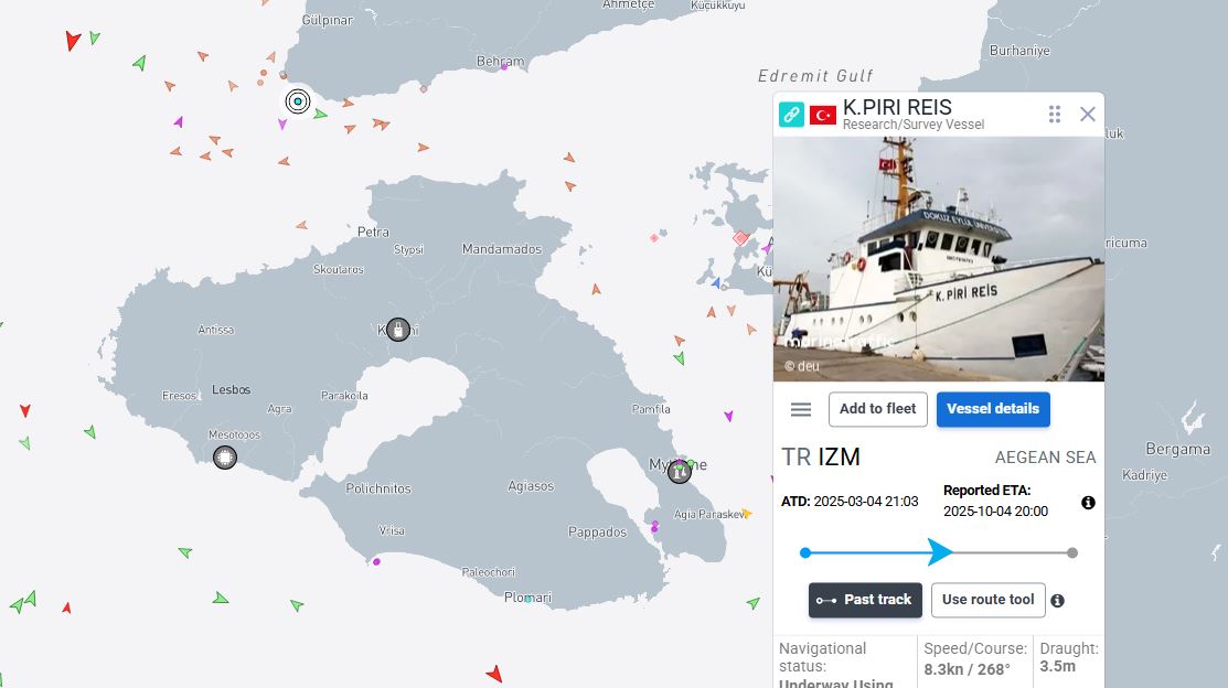 Βόρεια της Λέσβου το Πίρι Ρέις – Σε ισχύ από σήμερα η NAVTEX της Τουρκίας-1