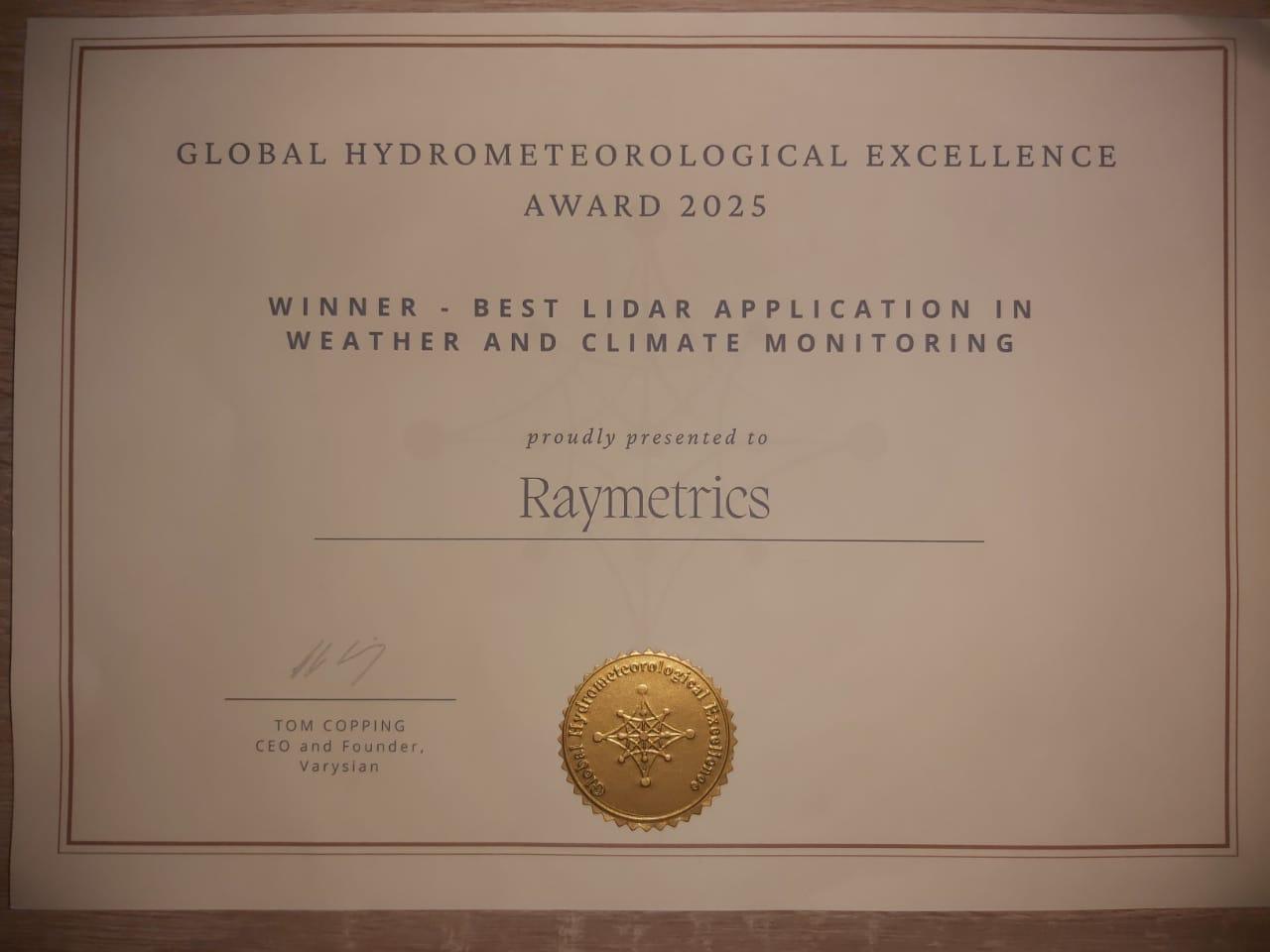 Η Raymetrics, η πρώτη ελληνική εταιρεία που τιμάται με διεθνές βραβείο στην μετεωρολογία-1