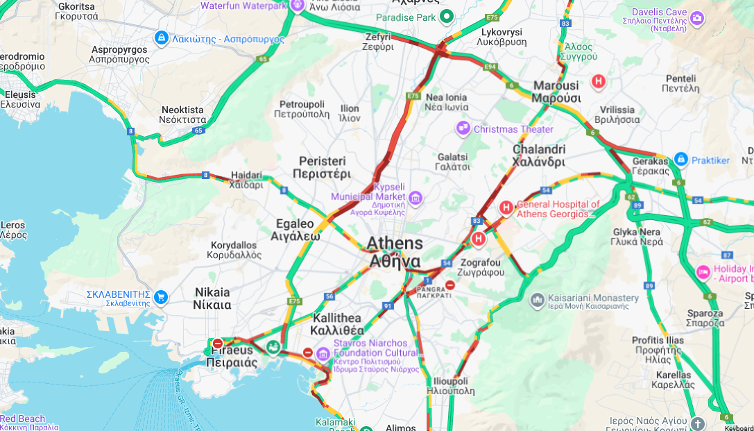 Κίνηση στους δρόμους: Μεγάλες καθυστερήσεις σε Κηφισό και Κηφισίας – Πού υπάρχει δυσχέρεια-1