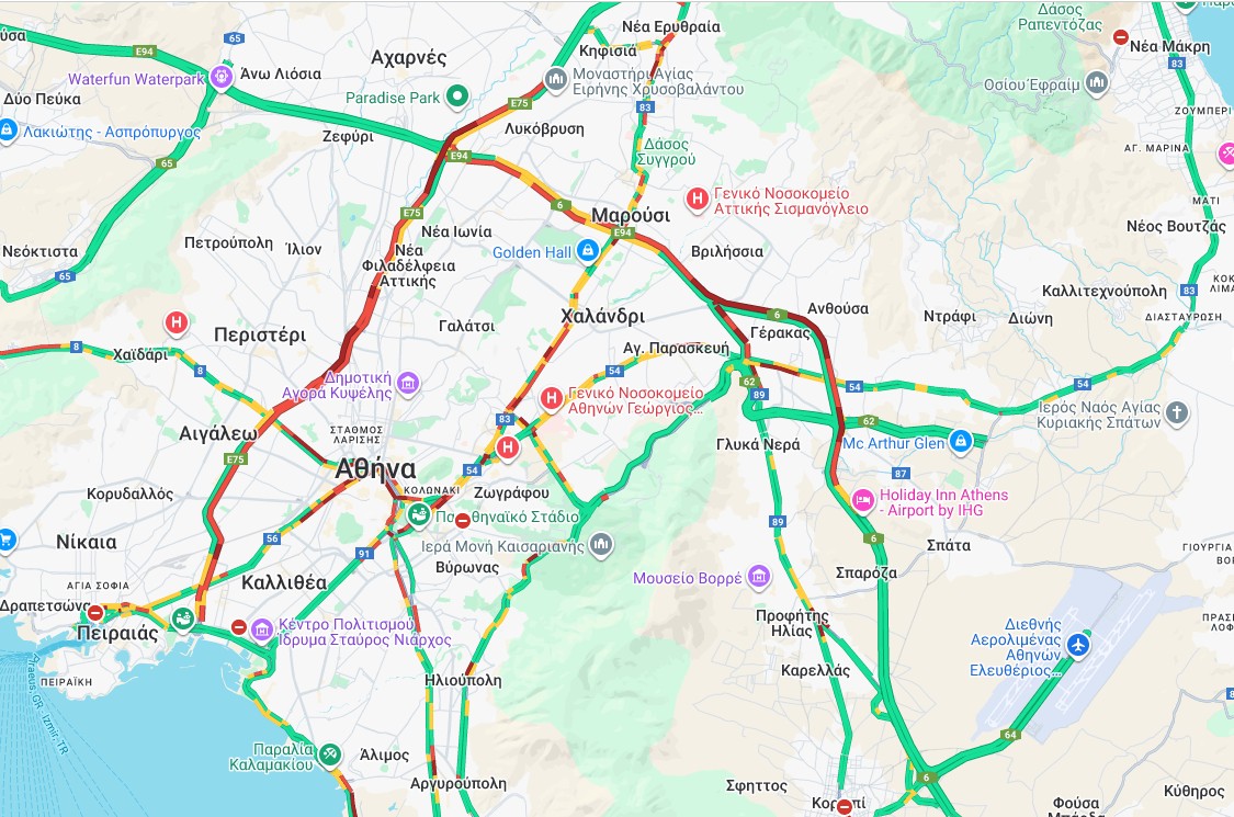 Κίνηση στους δρόμους: Μποτιλιάρισμα στον Κηφισό –  Καθυστερήσεις στην Αττική Οδό-1