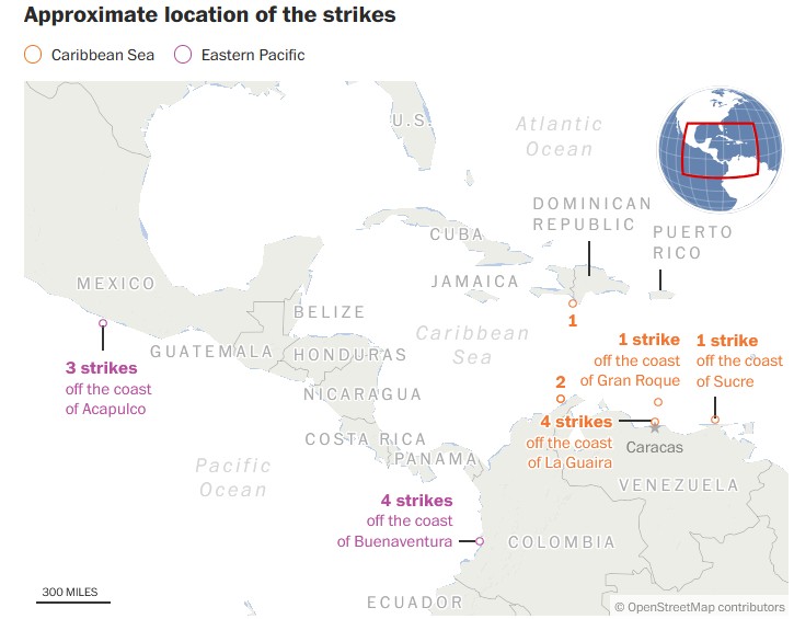 ΗΠΑ: Ο χάρτης των 19 επιθέσεων και οι πιθανοί στόχοι στη Βενεζουέλα-4