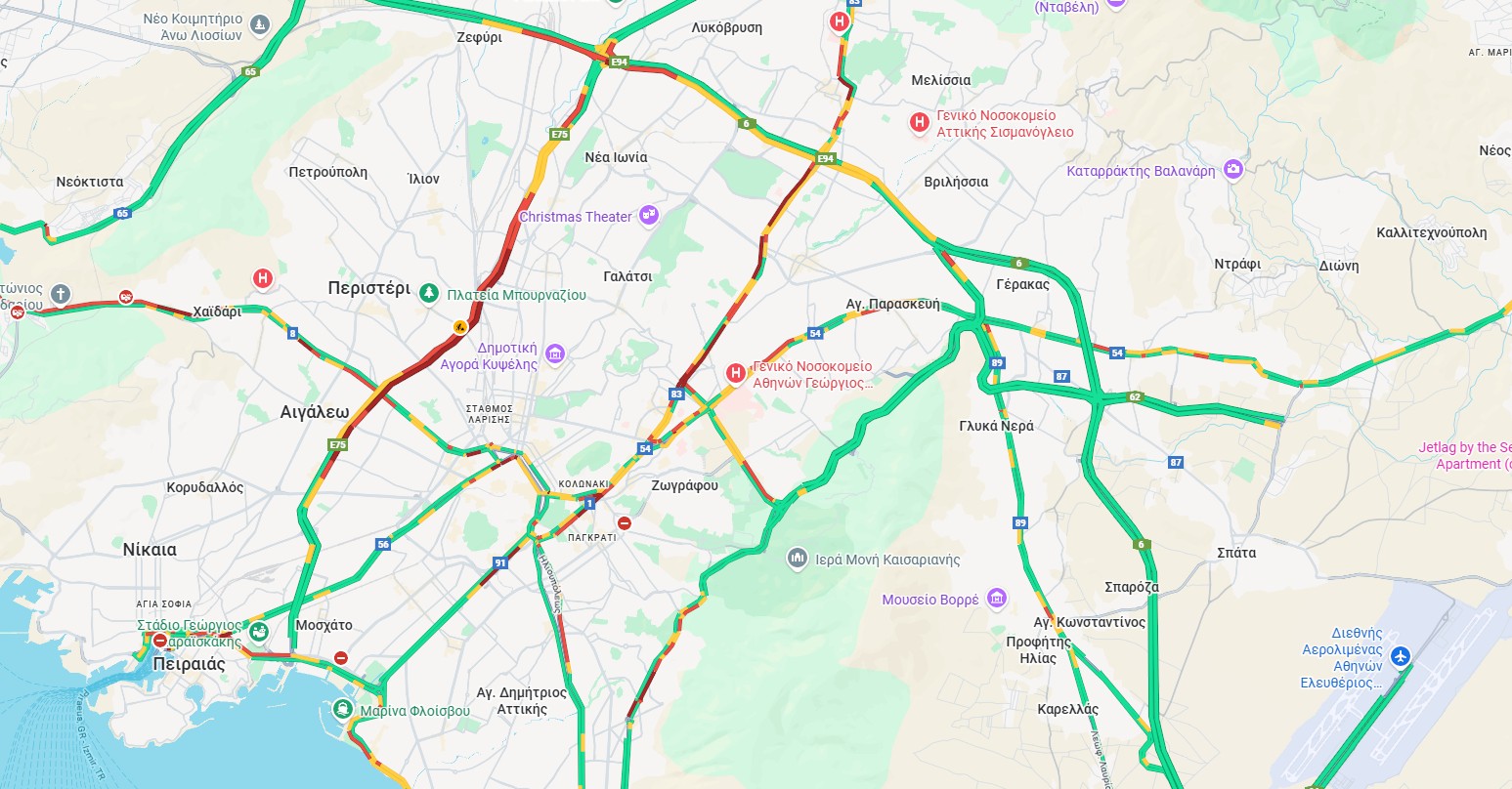 Κίνηση στους δρόμους: Στο «κόκκινο» ο Κηφισός – Πού αλλού υπάρχουν προβλήματα-1