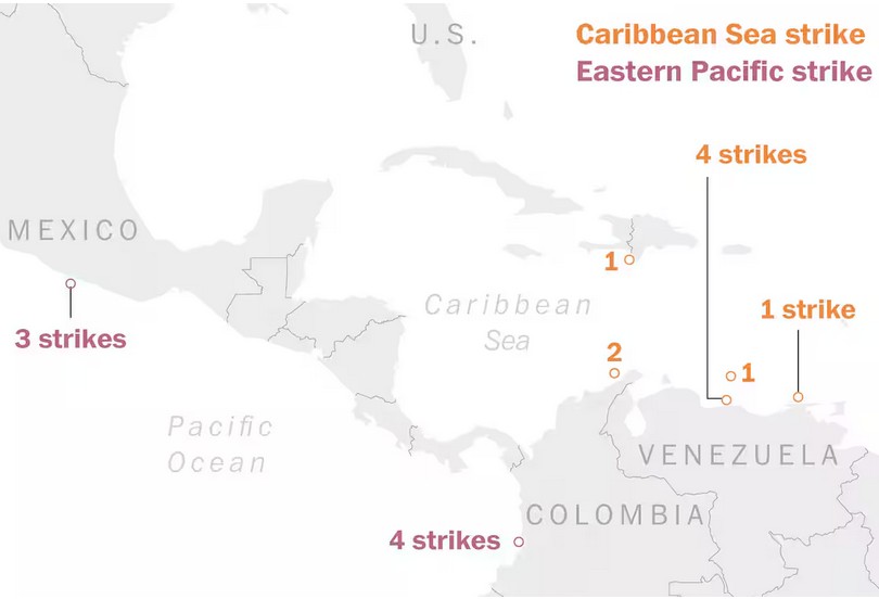 ΗΠΑ: Ο χάρτης των 19 επιθέσεων και οι πιθανοί στόχοι στη Βενεζουέλα-3