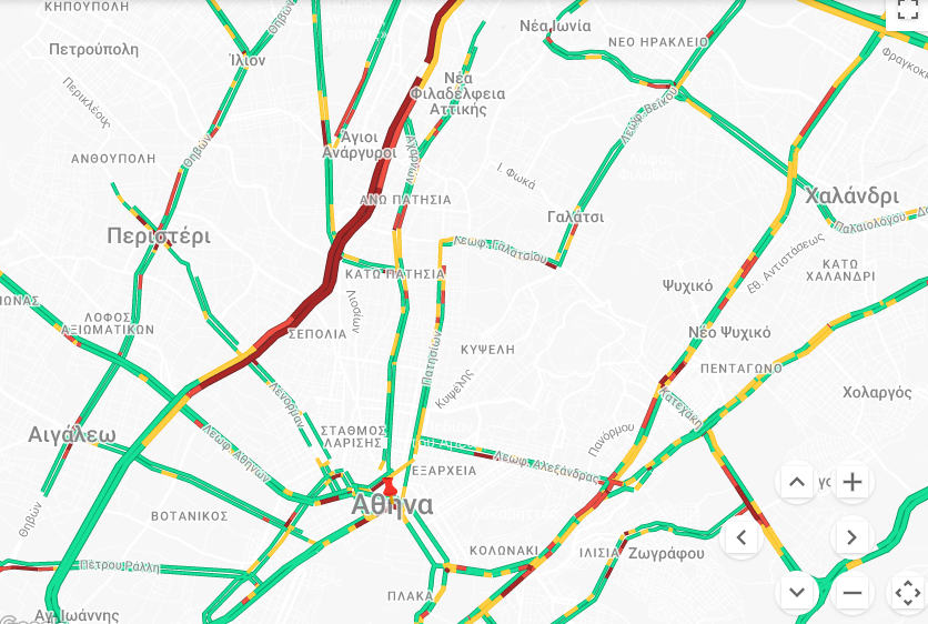 Κίνηση στους δρόμους: Στο «κόκκινο» ο Κηφισός μετά από τροχαίο στη Λένορμαν-1