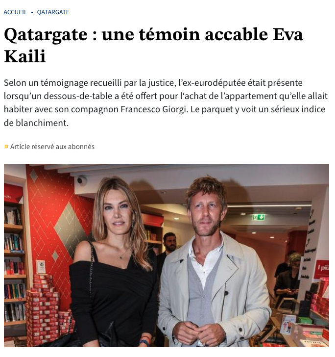 Qatargate: Νέα μαρτυρία εμπλέκει την Εύα Καϊλή-1