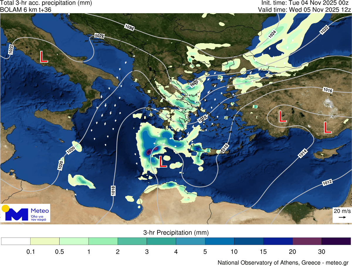 Meteo: Καταιγίδες έως και αύριο – Πού θα είναι έντονα τα φαινόμενα-3