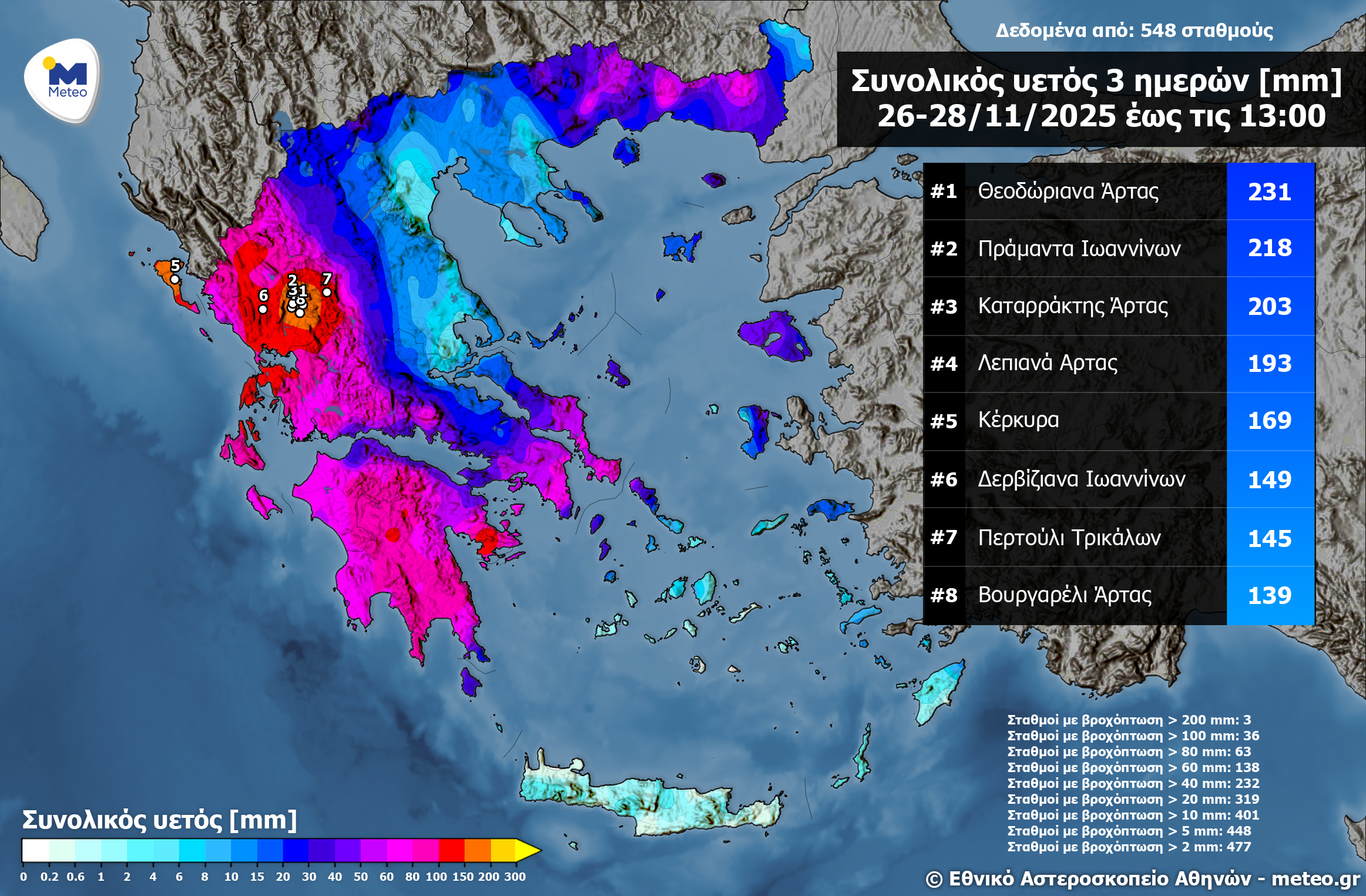 Meteo: Η κακοκαιρία Adel «έπνιξε» τα Τζουμέρκα – Mεγάλα ύψη βροχής σε πολλές περιοχές (χάρτης)-1