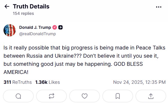 Πρώτο σχόλιο Τραμπ για τις συνομιλίες στη Γενεύη: «Κάτι καλό μπορεί να συμβαίνει»-1