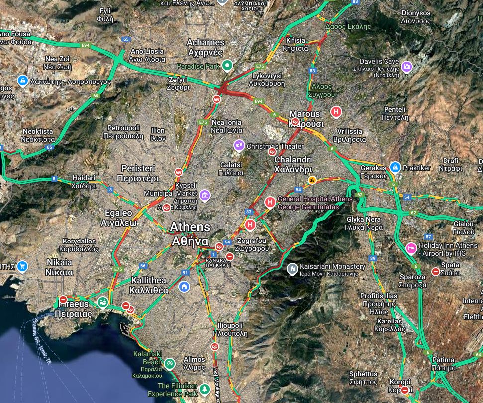 Κομφούζιο στους δρόμους της Αττικής: Μποτιλιάρισμα στον Κηφισό, καθυστερήσεις στο κέντρο-1